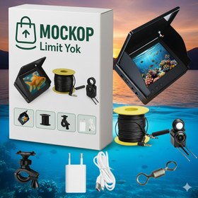 Resim Profesyonel Sualtı Balıkçılık Kamerası: 1080P Balık Bulucu, 10m Kablo, Tekne & Buz Balıkçılığı İçin Tam Set 