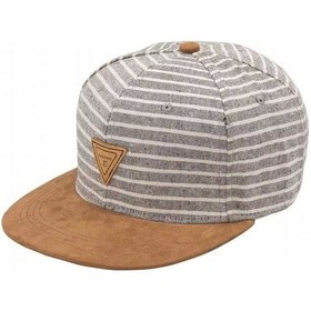 Resim Bay Şapkacı Çizgili Erkek Snapback Haki Şapka 5887-Standart-Gri 