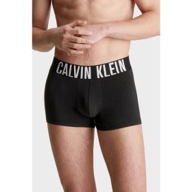 Resim Calvin Klein Erkek Trunk Boxer Seti 3'lü Düz Desenli XL Konforlu ve Elastik Bantlı 