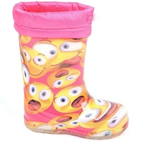 Resim Moda Ayakkabı23 Moda Ayakkabı 23-109 Srb Pembe Emoji Kürklü Kız Çocuk Çizme 