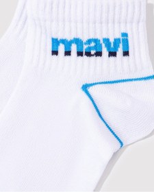 Resim Mavi - Mavi Logo Baskılı Beyaz Soket Çorap 092523-620 Beyaz 