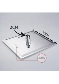 Resim Ahlez Inox 304 Paslanmaz Çelik Kare Tepe El Duş Seti 20x20 Cm Krom 