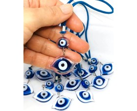 Resim 2 Adet Şeffaf Göz Şekilli Cam Araba Nazarlık, Cam Araba Süsü, Cam Araba Aksesuarı Araba Hediyesi 