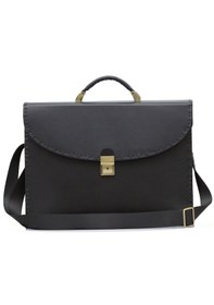 Resim Abess Evrak Çanta , Özel Tasarım , El Yapımı , Lüks Hakiki Deri , Siyah 