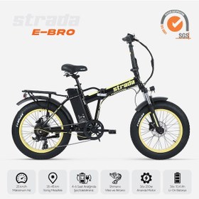 Resim Strada Cycles E-bro HD Fat Bike Katlanabilir 20 Jant Elektrikli Bisiklet 