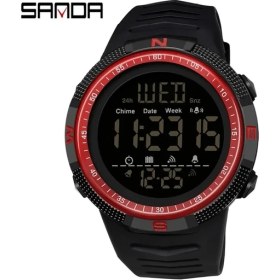 Resim Hanyang Kırmızı Sanda Moda Askeri Erkek Saatler 50 M Su Geçirmez Spor Saat Erkek LED Elektronik Kol Saatleri Relogio Masculino 6014 (Yurt Dışından) 