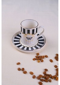 Resim Tabak Evi Porselen Butterfly Collection Altın Yaldızlı Kahve Fincanı 85cc Siyah Tekli Çok Renkli 