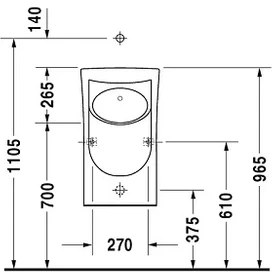 Resim Duravit Pisuar Archıtec Gizli Su Girişli Sinekli 0819370007 