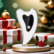 Resim Yüz Kazıma Masaj Aleti Gua Sha Yüz Aleti Isı Elektrikli Açık Bej Kazıma Plakası, Yüz Boyun Göz Bakım Aletleri Açık Bej 