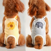 Resim Küçük Irklar İçin Çizgili Yıkanabilir Köpek Bezi - Rahat Oturan Karın Bandı Stili, Her Mevsim Polyester Evcil Hayvan Menstrüel Pantolon 