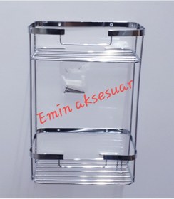 Resim 304 Paslanmaz Lüx 2 Li Kare Şampuanlık Mat Krom Çok Renkli 