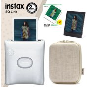 Resim Fujifilm Instax Sq Link Beyaz Yazıcı 20LI Square Film Kılıf ve Pleksi Çerçeve 