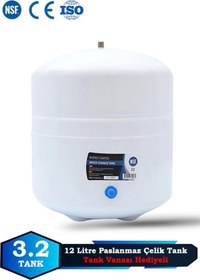 Resim Sumarkt Su Arıtma Cihazı Metal Genleşme Su Tankı 12 Lt NSF Belgeli Su Arıtma Deposu Tank Vanası 