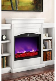 Resim Arif Şömine Dekoratif Elektrikli Odun Görünümlü Yapay Şömine Kumandalı 60 x 60 CM 