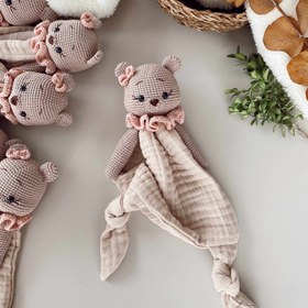 Resim Amigurumi Müslin Ayıcık Uyku Arkadaşı - Pembe 