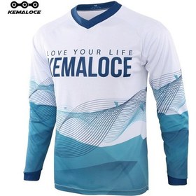 Resim Mavi Kemaloce Erkekler Polyester Mtb Jersey Yeşil Uzun Kollu Yaz Anti-ter Motokros Forması Üniforma Yeşil 