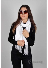 Resim Butik Klasik Kadın Atkı Frm-5066 Beyaz 