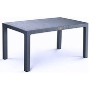 Resim Camsız Antrasit 90x150 Cm Rattan Bahçe Balkon Masası Antrasit 