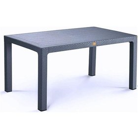 Resim Camsız Antrasit 90x150 Cm Rattan Bahçe Balkon Masası Antrasit 