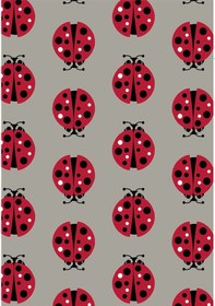 Resim Dijital Baskılı Uğur Böceği Desen Dekoratif Yıkanabilir Kaymaz Taban Çocuk Halısı Çok Renkli 