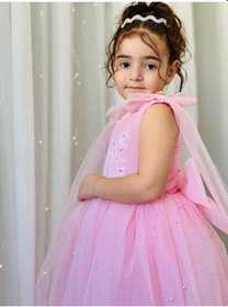 Resim H L Y Karol Tasarım Pembe İncili Uzun Elbise Vintage Kız Bebek Elbise,doğum Günü Elbise,fotoğraf Çekim Elbise,1-11 Yaş Uygun Pembe 
