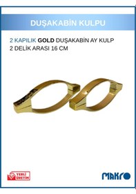 Resim Duşakabin Cam Kapı Ay Kulp 4 Adet Duşakabin Kolu Gold Gold 