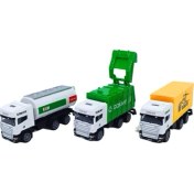 Resim New Hood 3'lü Set Metal Diecast Küçük Kamyonlar 61507 
