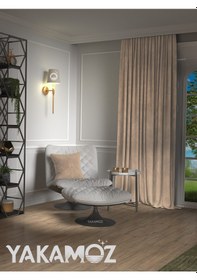 Resim Yakamoz Kadife Görünüm Kum Beji Ada Fon Perde Ekstraforlu Velvet Touch Serisi Kum Beji 