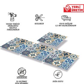 Resim Tink Kendinden Yapışkanlı Etnik Karo Desenli Pvc Karo 30x30 cm (56 Adet) 5m2 