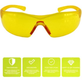 Resim Badem10 Bisiklet Gözlüğü Sarı Motorcu Rüzgar Toz Korumalı Gözlük Uv Koruyucu Güneş Gözlüğü Silikon Burunluk 