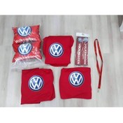 Resim şimika Vw Ön Ve Arka Servis Kılıf Koltuk Penye +yastık+kemer+aynaipi 