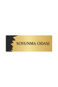 Resim Özarslan Dizayn Metal Departman Kapı İsimliği, Yönlendirme levhası Soyunma Odası 7X20 Cm Altın Renk 