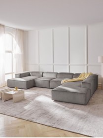 Resim S Home Design Concept Frida 5 Modül Pofidik Modüler Kanepe Xl Köşe Koltuk Takımı Fitilli Gri Sağ Köşe 