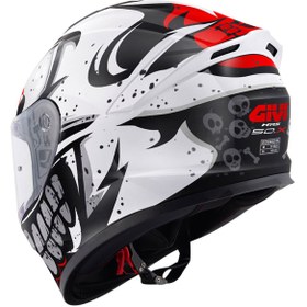 Resim Givi 50.x Bones Motosiklet Kaskı Beyaz - Kırmızı 