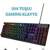 Resim Shopytech Rgb Aydınlatmalı 104 Tuş Gaming Klavye Usb 2.0 Mekanik Tuş Hissi Fn Kısayolları 