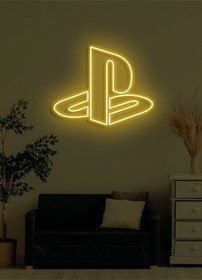 Resim Playstation Logo Neon Tabela Turuncu 