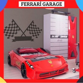 Resim Titi Arabalı Yatak Ferrari Farinay Istanbul, Çocuk Odası Dolap Ve Araba Karyola 