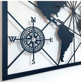 Resim Dekkor Dünya Haritası Pusula Metal Ev Ofis Duvar Süs Hediye Tablo 