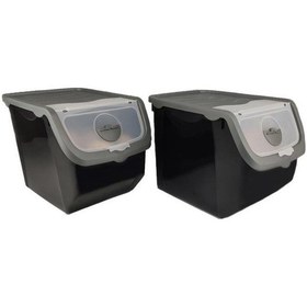 Resim Digithome Coral 2'li Soğan Patates Saklama Kabı 12 Litre - Gri 