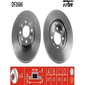 Resim TRW DF2686 On Fren Disk Aynasi Doblo Albea Linea Bravo Panda 1.4 / 1.3Jtd Stilo Idea 1.2 16V 1.3Jtd Tempra Tipo 2.0 I Brava Bravo Marea 1.8 1.9Td 0060806137 51749124 (WA592921B) (2 Adet Fiyatidir) 