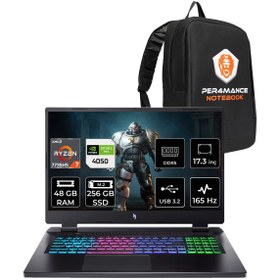 Resim ACER Nitro 17 R7 7735HS 48GB 256GB SSD RTX4050/6GB 140W 17.3'' FHD 165Hz FDOS Gaming Laptop & ÇANTA 