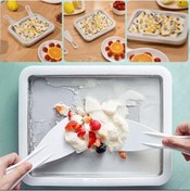 Resim Ev Tipi Spatulalı Kore Tarzı Rulo Dondurma Tavası Yoğurt Tatlı Bowl Tabağı 