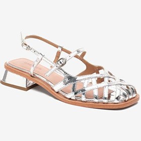 Resim Kadın Gümüş Hakiki Deri Sandalet 