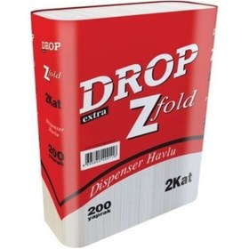 Resim Drop Extra Z Katlamalı Dispenser Havlu 200'lü 12 Paket 21 x 22.7 CM 
