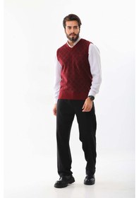 Resim Pelikan Erkek V Yaka Desenli Süveter 9614 Kiremit 