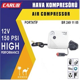 Resim Carub Hava Kompresörü 12V Beyaz 