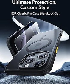 Resim ESR iPhone 16 Pro Max için Kılıf, MagSafe ile Uyumlu, Askeri Sınıfta Koruma, Sararma Önleyici, Çizilmeye Dayanıklı Sırt, Manyetik Telefon Kılıfı, Mat Siyah 