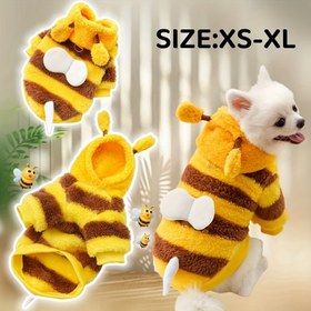 Resim 1pc Arı Kostümü Köpek Kıyafeti ile Tasma Düğümleri, Şirin Çizgili Plüş Üst Giyme ile Antenler, Kuyruk ve Kanatlar, Makine Yıkamalı Polyester Küçük, Orta, Büyük Köpekler için - Tüm Mevsimler Pet Giyim için Günlük Giyim ve Tatil Etkinlikleri için, Pilsiz 