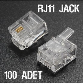 Resim Rj 11 Konnektör. Telefon Soketi. 100 Adet Rj11 Konnektör 