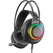 Resim Rampage RM-K27 X-JAMMER Rainbow Ledli PC USB 3.5M PS4-XBOX-Mobile Gaming Oyuncu Mikrofonlu Kulaklık 